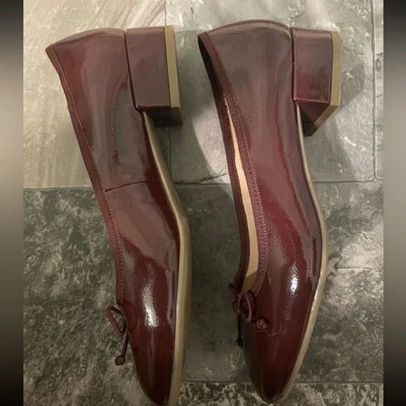 NWT! The Time & Tru Burgundy Ballet Block Heel with Bow Size 9. No Box. - Picture 13 of 14